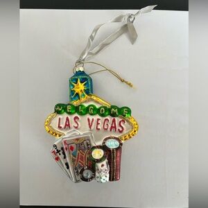 Las Vegas Holiday Ornament with Cards and Dice